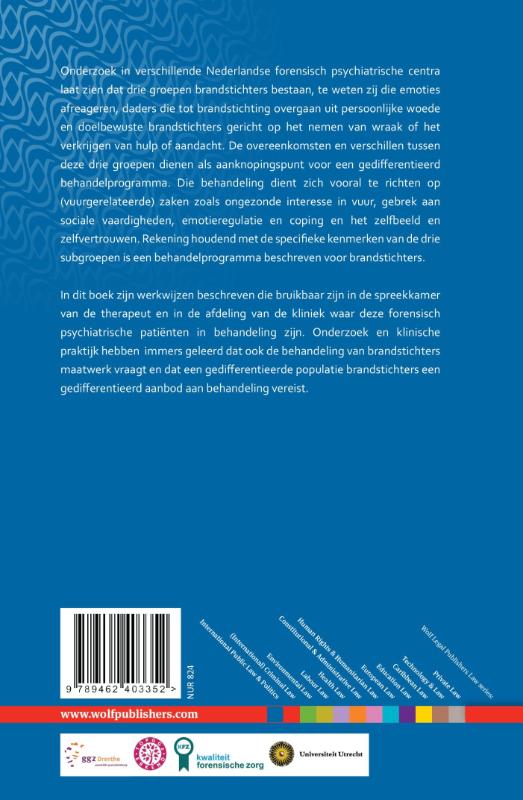 Achterkant van De behandeling van onderscheiden typen brandstichters