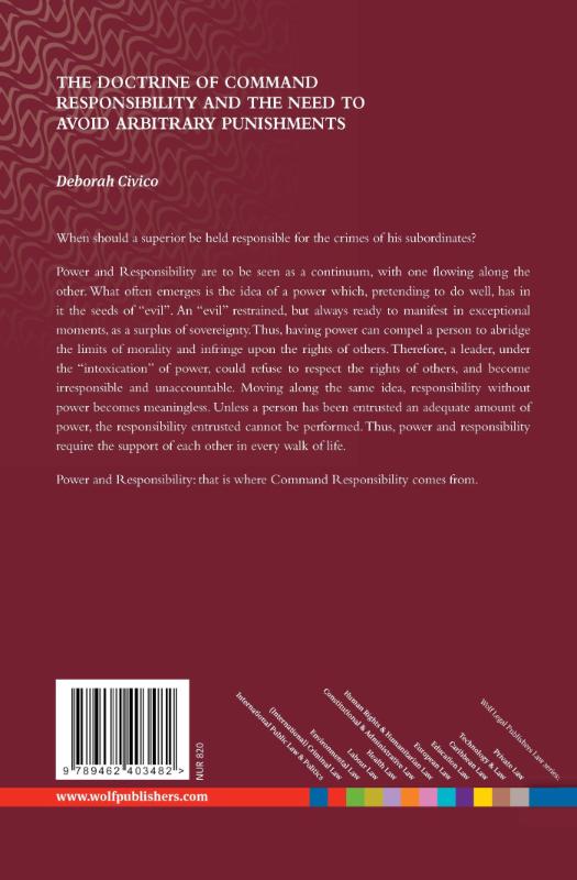 Achterkant van The doctrine of command responsibility and the need to avoid arbitrary punishments