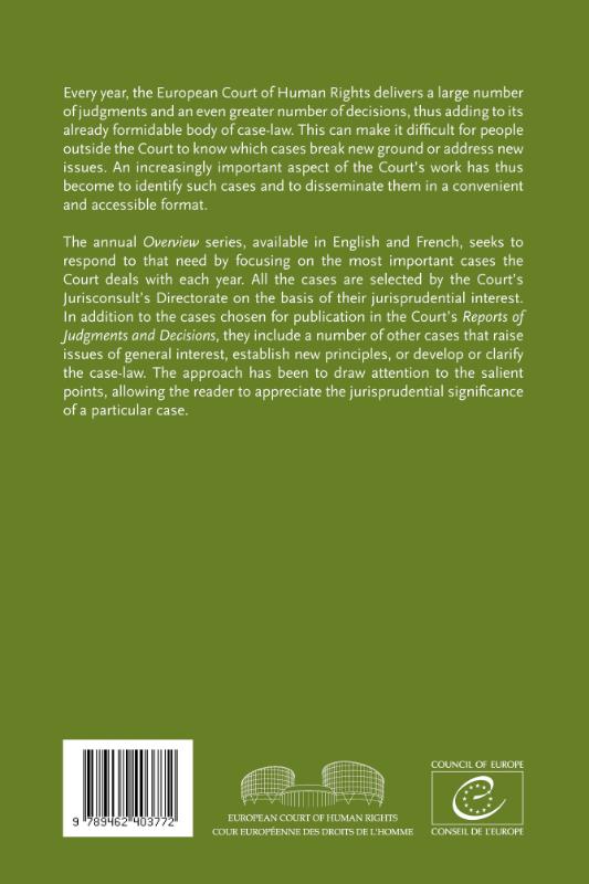 Achterkant van Overview of the Court’s Case-Law 2016