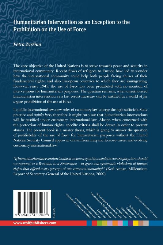 Achterkant van Humanitarian Intervention as an Exception to the Prohibition on the Use of Force