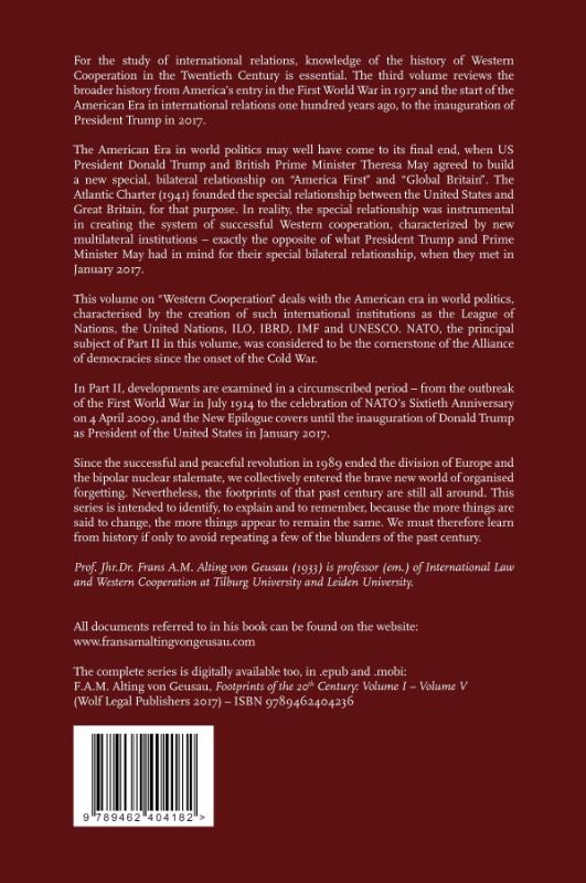 Achterkant van Footprints of the 20th Century: Volume III - Western cooperation