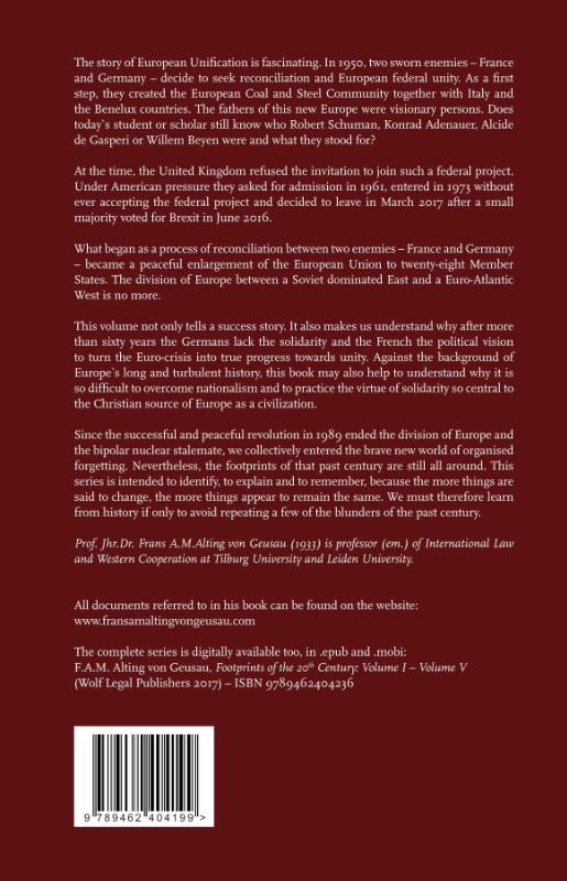 Achterkant van Footprints of the 20th Century: Volume IV - European Unification into the Twenty-First Century