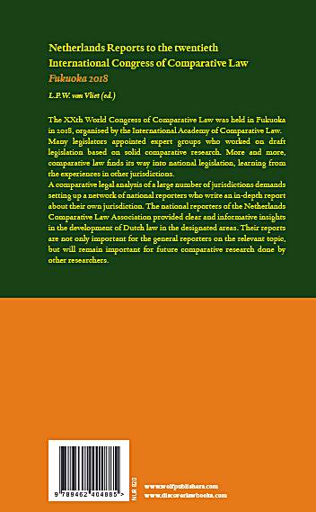 Achterkant van Netherlands Reports to the Twentieth International Congress of Comparative Law