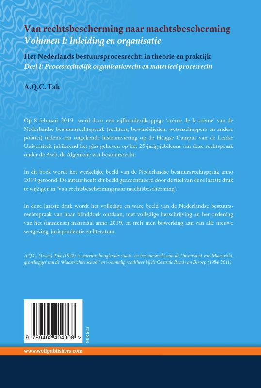 Achterkant van Volume I: Inleiding en organisatie