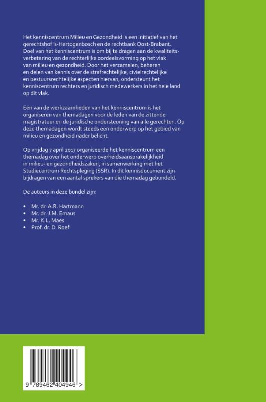 Achterkant van Overheidsaansprakelijkheid in milieu- en gezondheidszaken