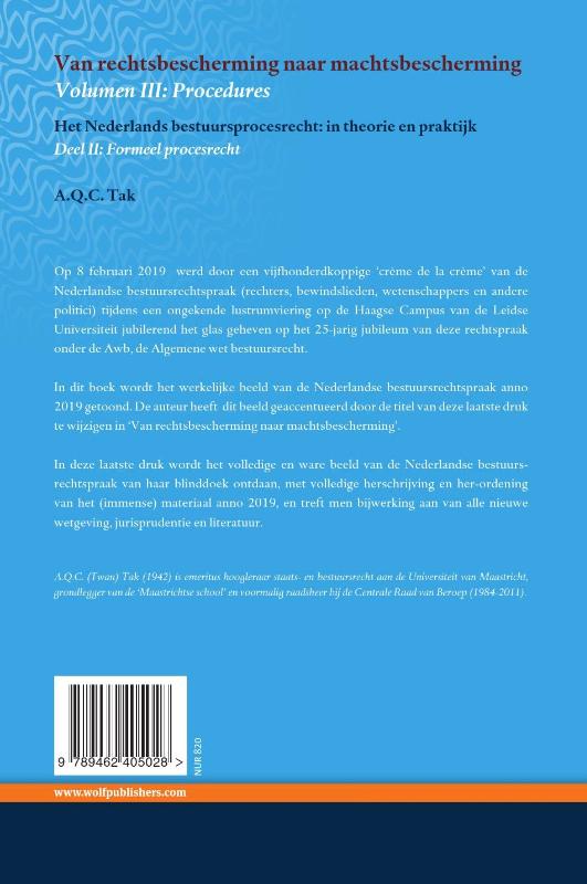 Achterkant van Volume III: Procedures