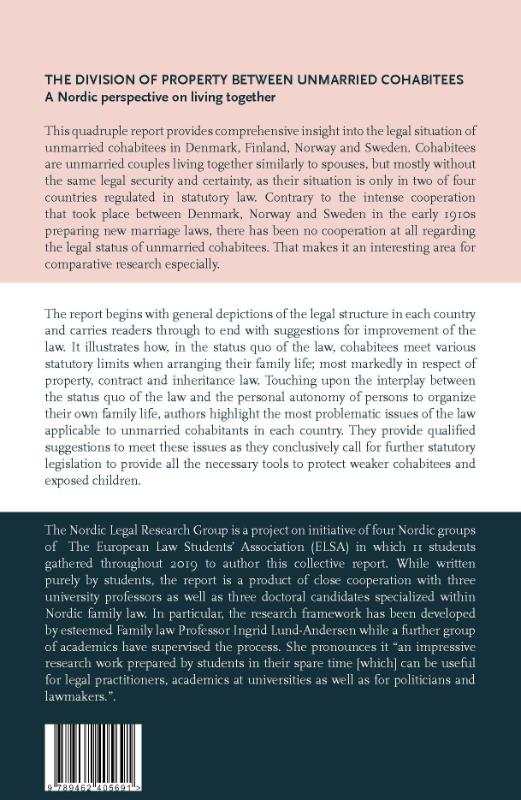 Achterkant van The division of property between unmarried cohabitees