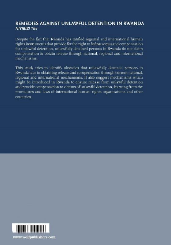 Achterkant van Remedies against unlawful detention in Rwanda