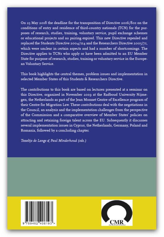 Achterkant van The Students & Researchers Directive