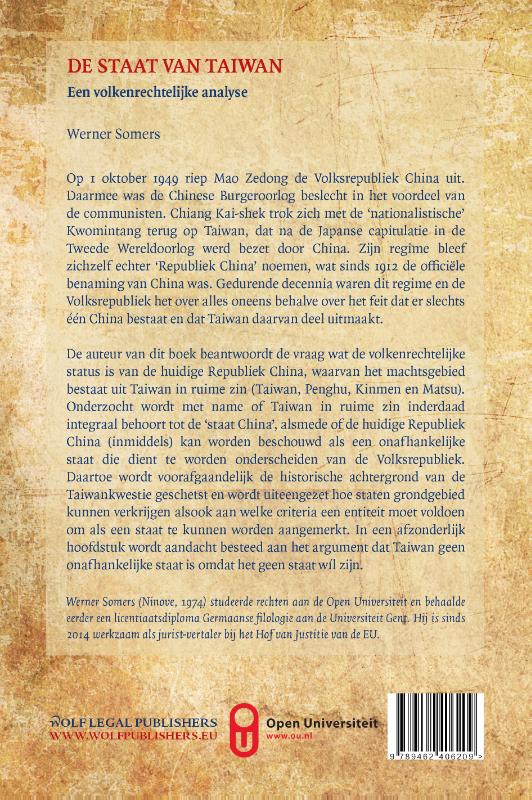 Achterkant van De staat van Taiwan
