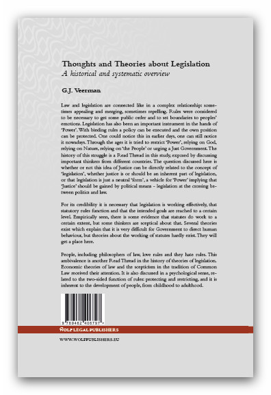 Achterkant van Thoughts and Theories about Legislation