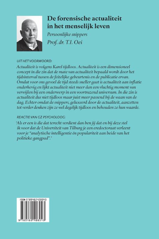 Achterkant van De forensische actualiteit in het menselijk leven