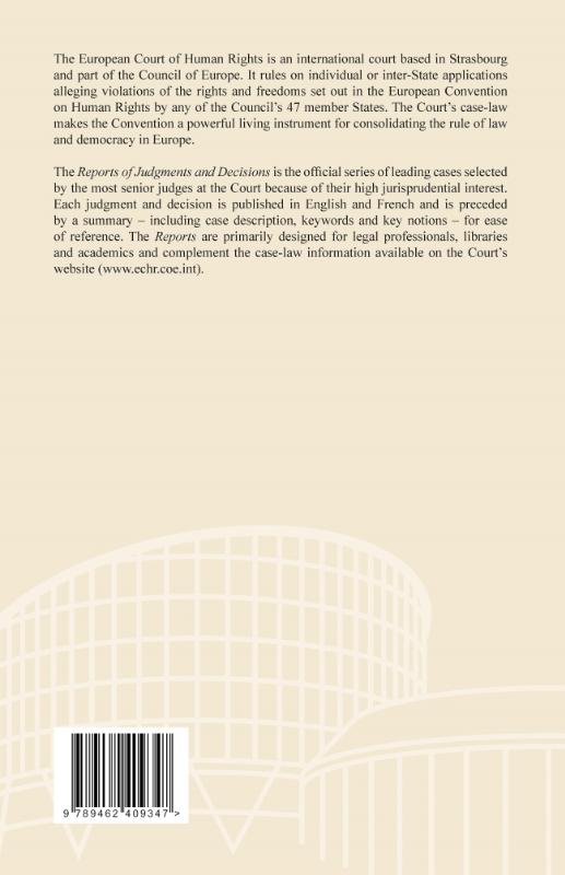Achterkant van Reports of Judgments and Decisions 2015-I
