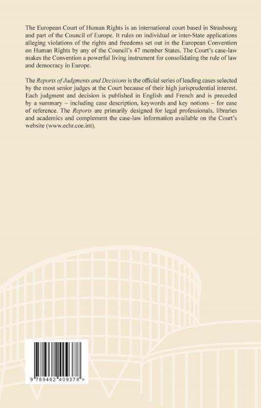 Achterkant van Reports of Judgments and Decisions 2015-II
