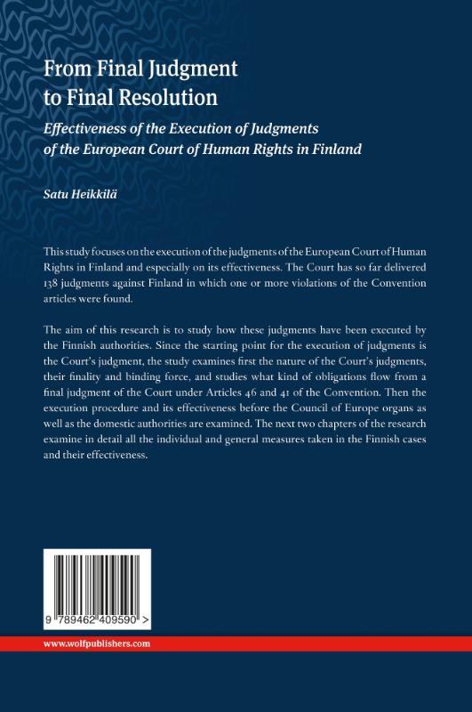 Achterkant van From Final Judgment to Final Resolution