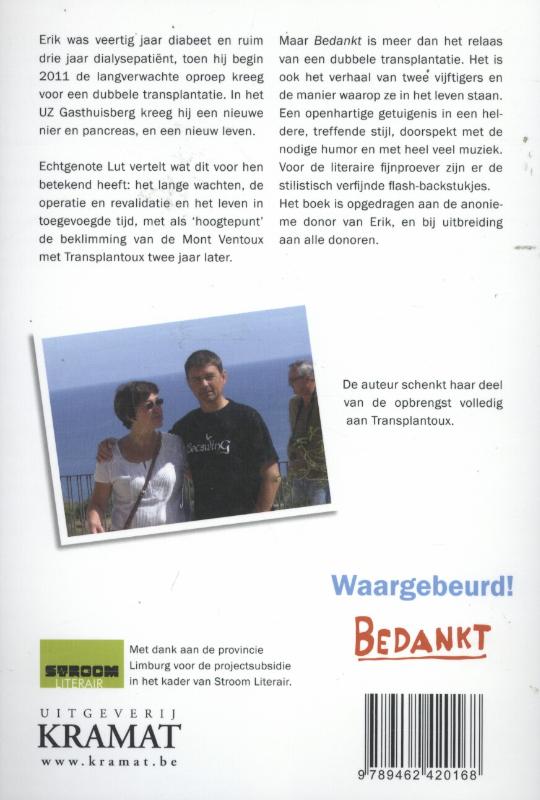 Achterkant van Bedankt!