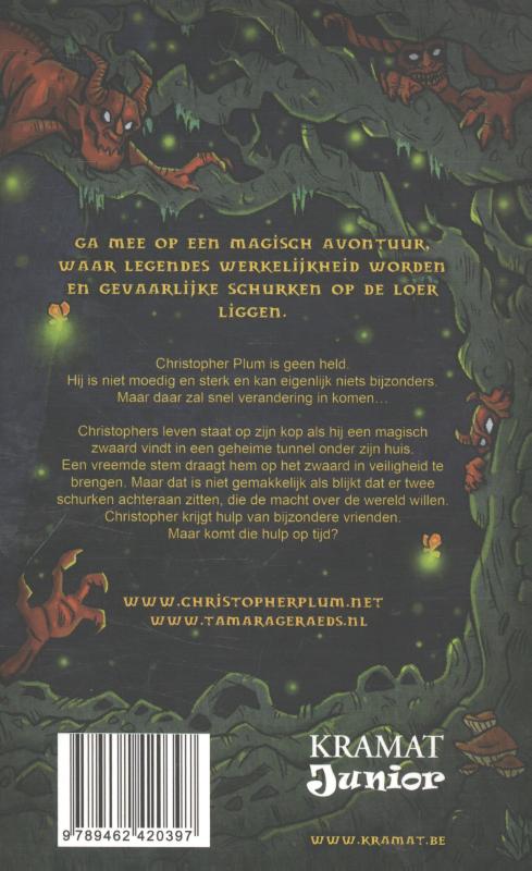Achterkant van Christopher Plum en het zwaard der wanhoop