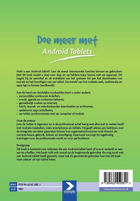 Achterkant van Doe meer met Android Tablets