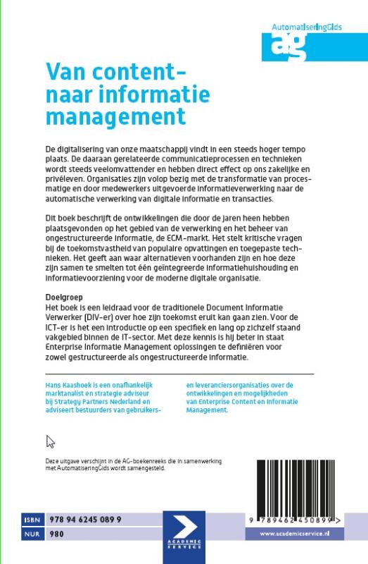 Achterkant van Van content- naar informatiemanagement
