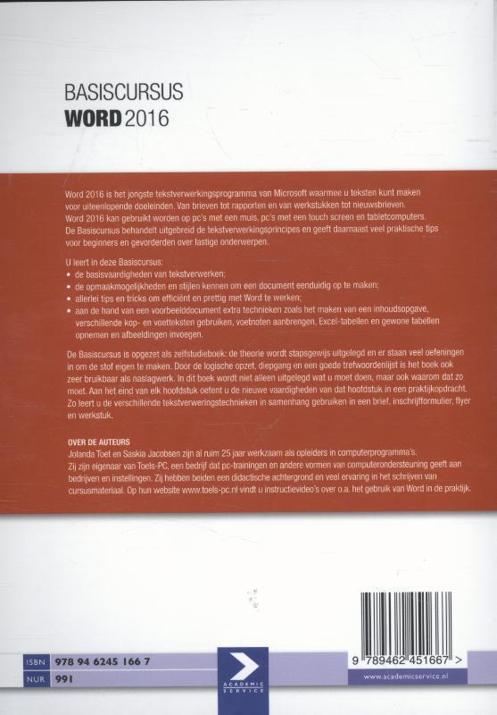 Achterkant van 2016