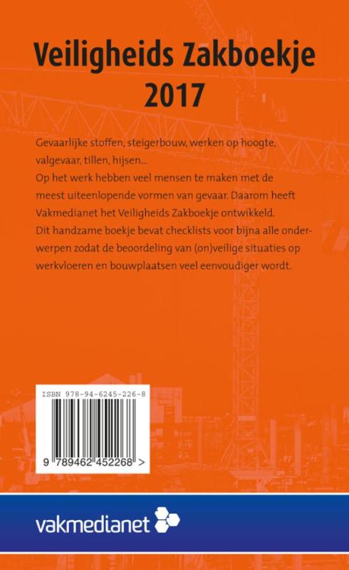 Achterkant van Veiligheids Zakboekje 2017