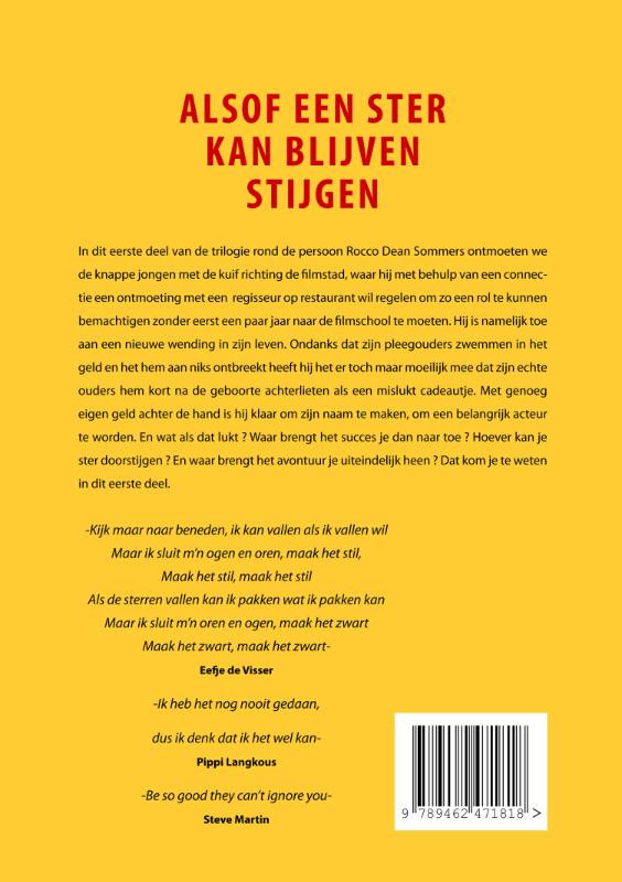 Achterkant van Alsof een ster kan blijven stijgen