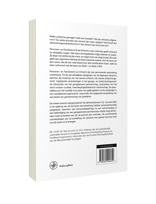 Achterkant van Personen- en Familierecht & Erfrecht