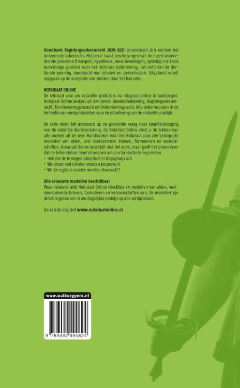 Achterkant van Handboek Registergoederenrecht 2020-2021 (set)