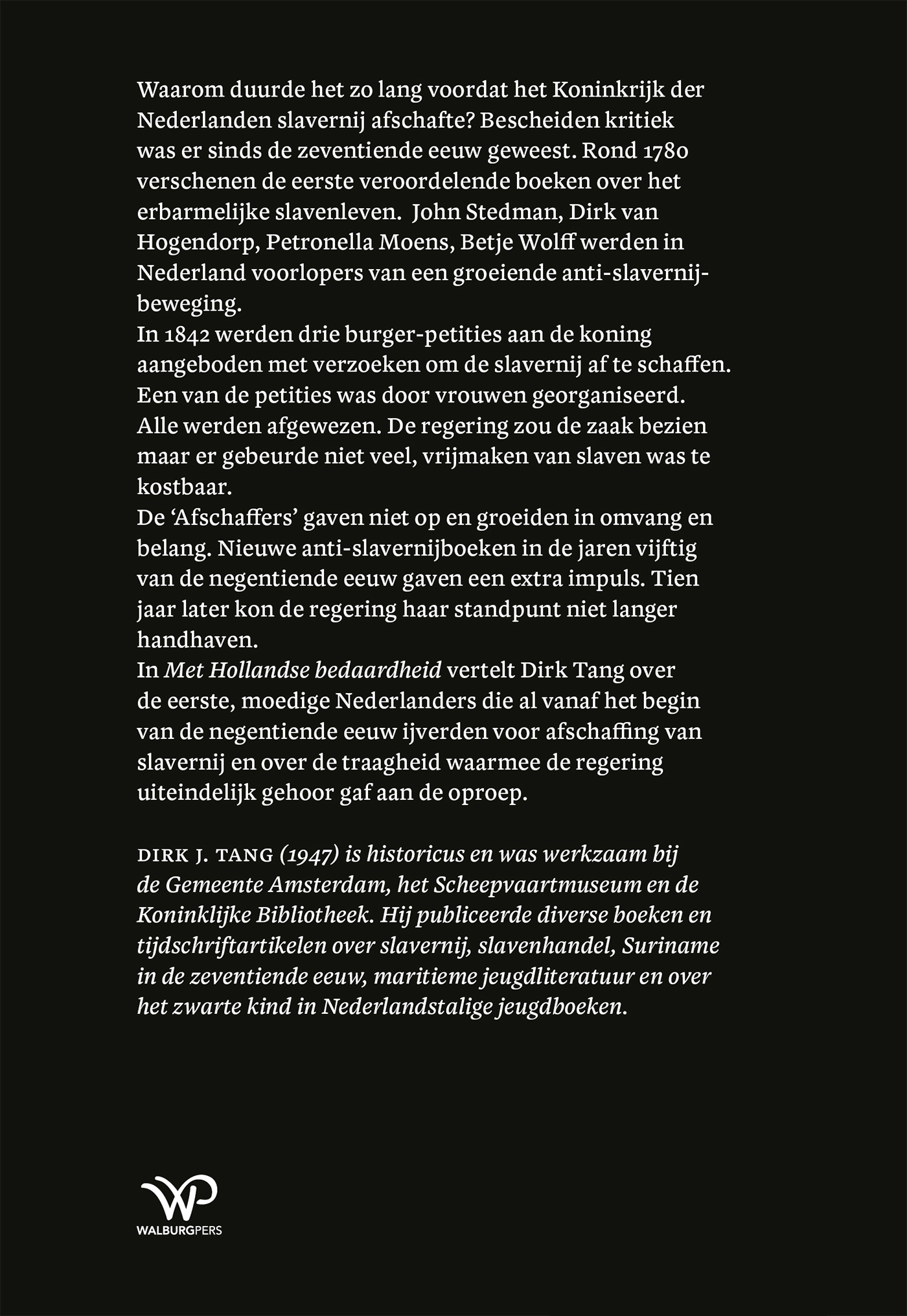Achterkant van Met Hollandse bedaardheid