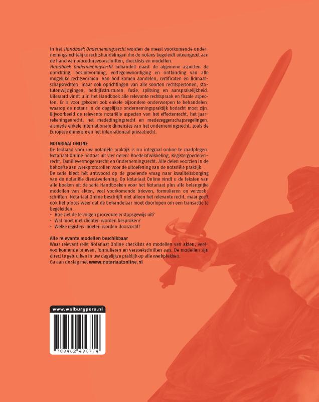 Achterkant van Handboek Ondernemingsrecht 2021-2022 (set)