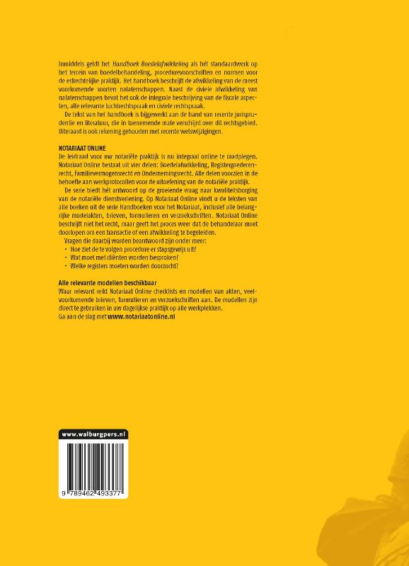Achterkant van Handboek Boedelafwikkeling 2021-2022 (set)