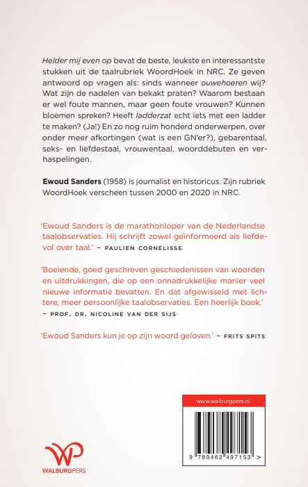 Achterkant van Helder mij even op