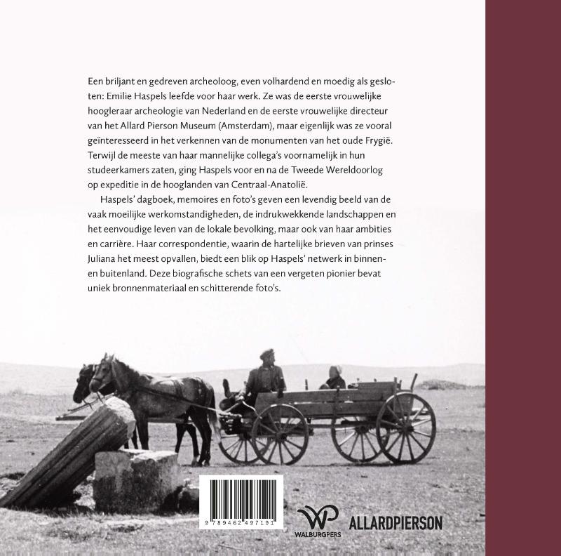 Achterkant van Emilie Haspels, archeoloog en avonturier