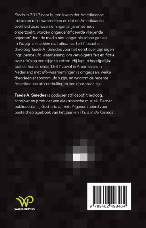 Achterkant van We zijn misschien niet alleen