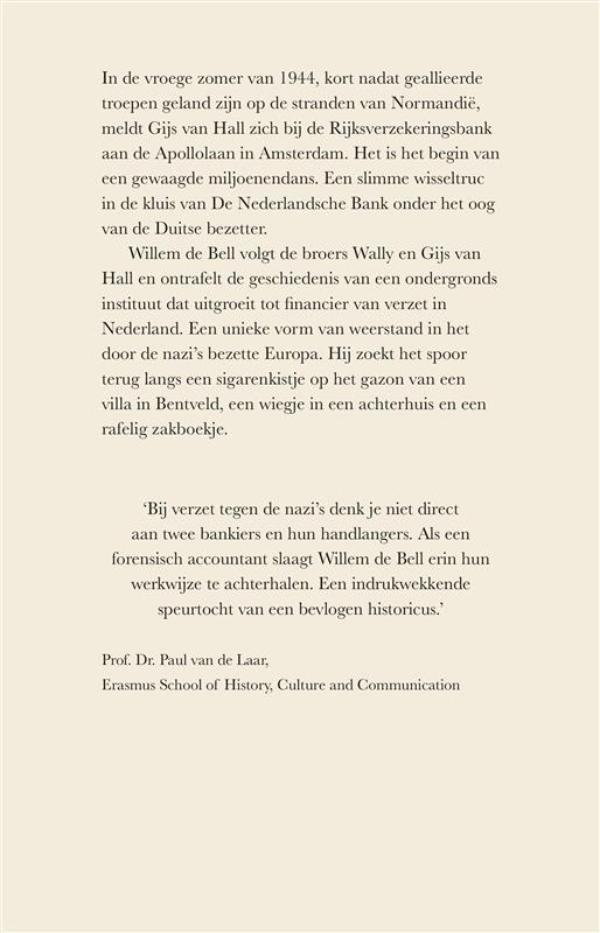 Achterkant van Het krijtstrepen verzet en de broers Van Hall, 1943-1945