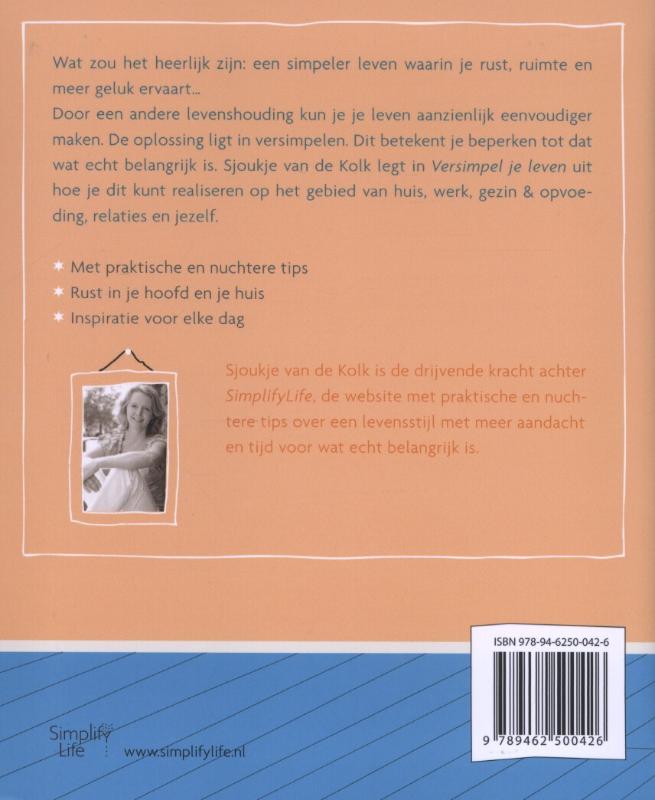 Achterkant van Versimpel je leven