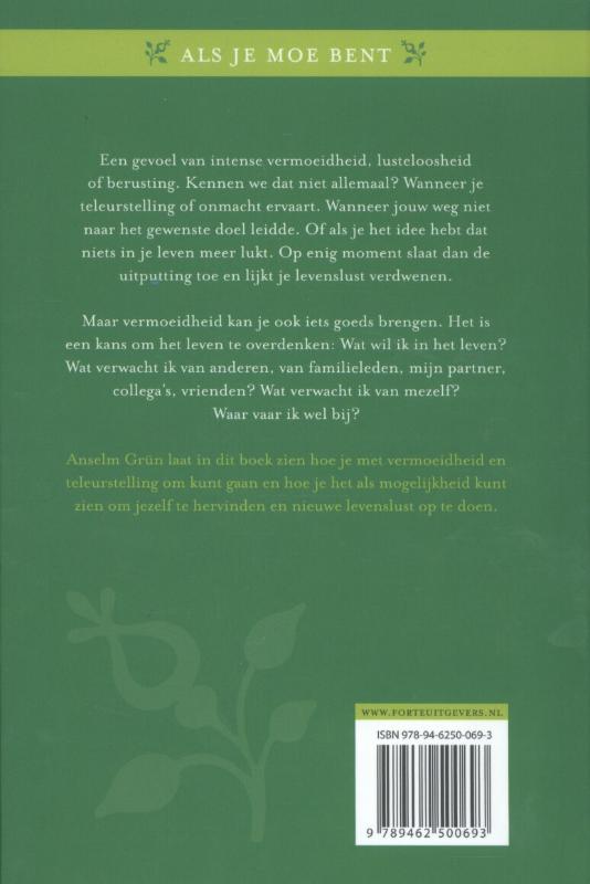 Achterkant van Als je moe bent