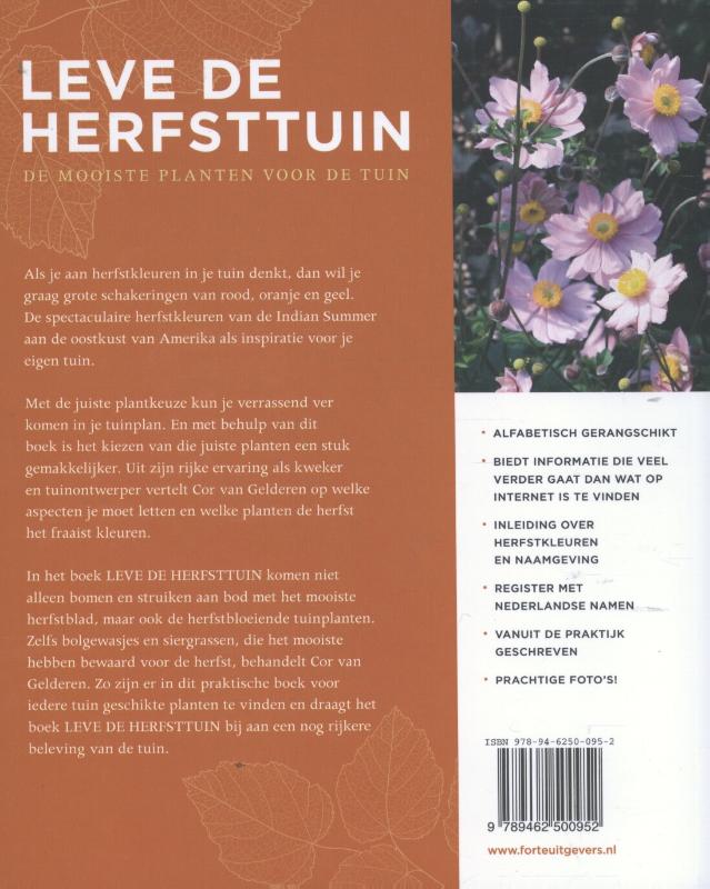 Achterkant van Leve de herfsttuin