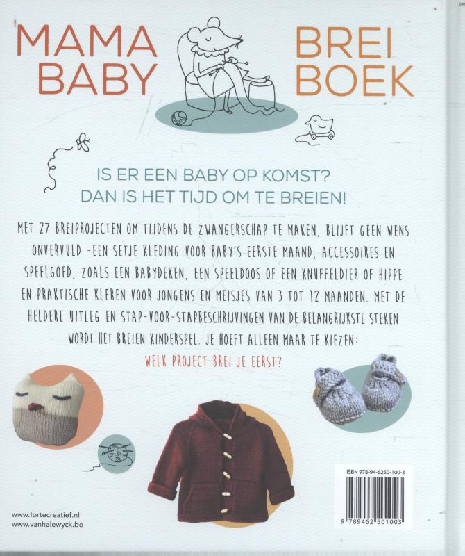 Achterkant van Mama baby breiboek