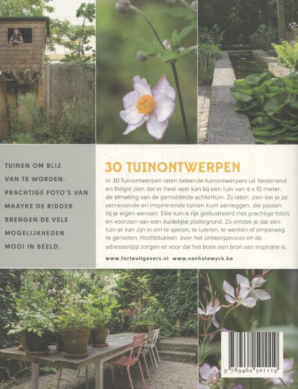 Achterkant van 30 Tuinontwerpen