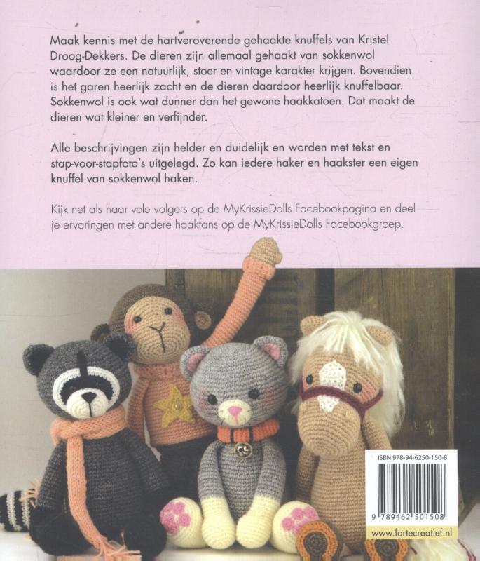Achterkant van Mijn knuffels van sokkenwol