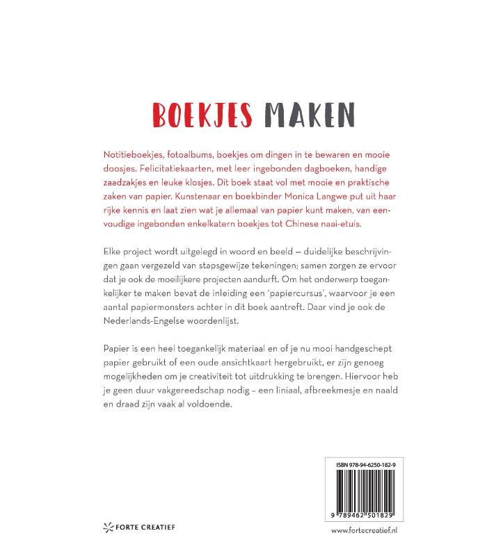 Achterkant van Boekjes maken