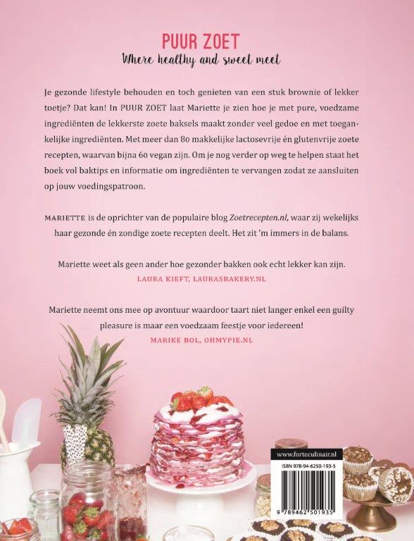 Achterkant van Puur zoet
