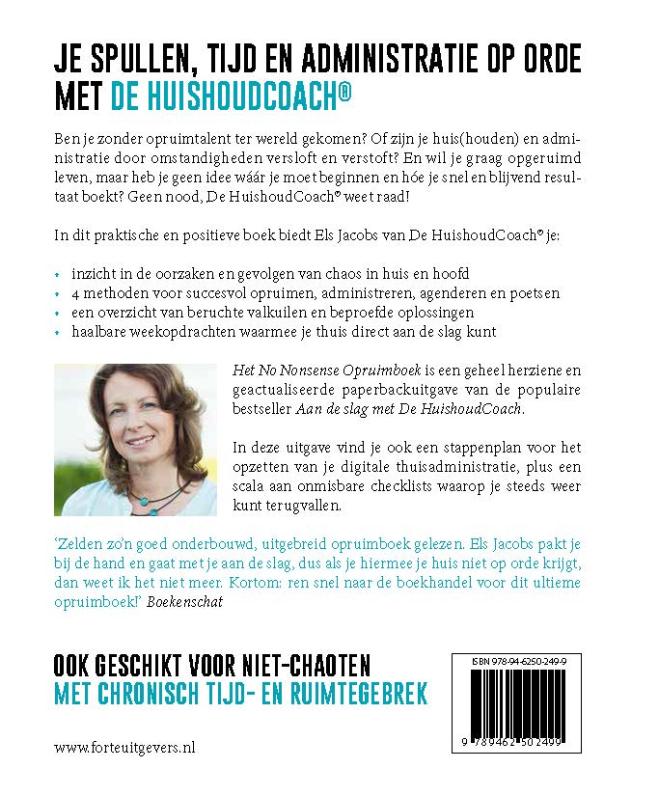 Achterkant van Het no nonsense opruimboek