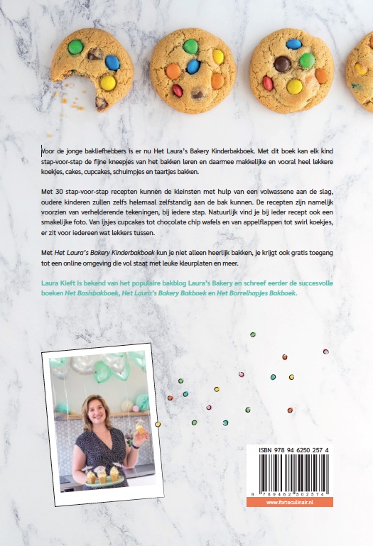 Achterkant van Het Laura's Bakery Kinderbakboek