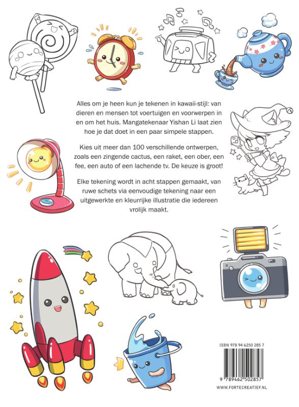 Achterkant van Kawaii tekenen
