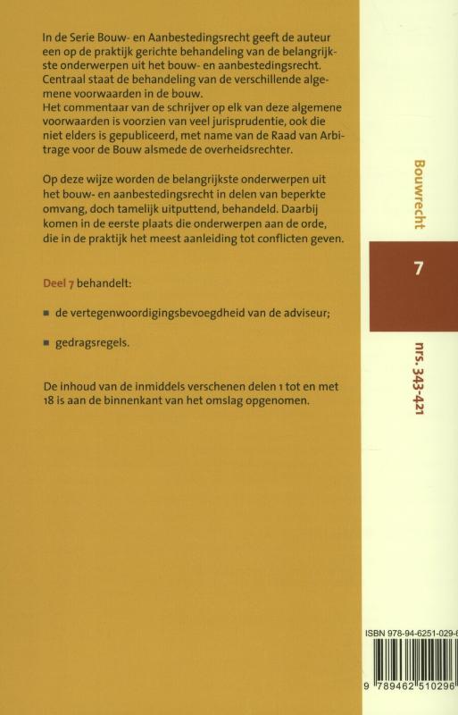 Achterkant van De vertegenwoordigingsbevoegdheid van de adviseur, gedragdsregels
