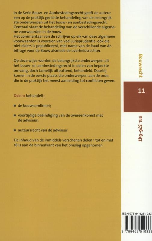 Achterkant van Bouwsomlimiet, voortijdige beeindiging van de overeenkomst met de adviseur, auteursrecht van de adviseur