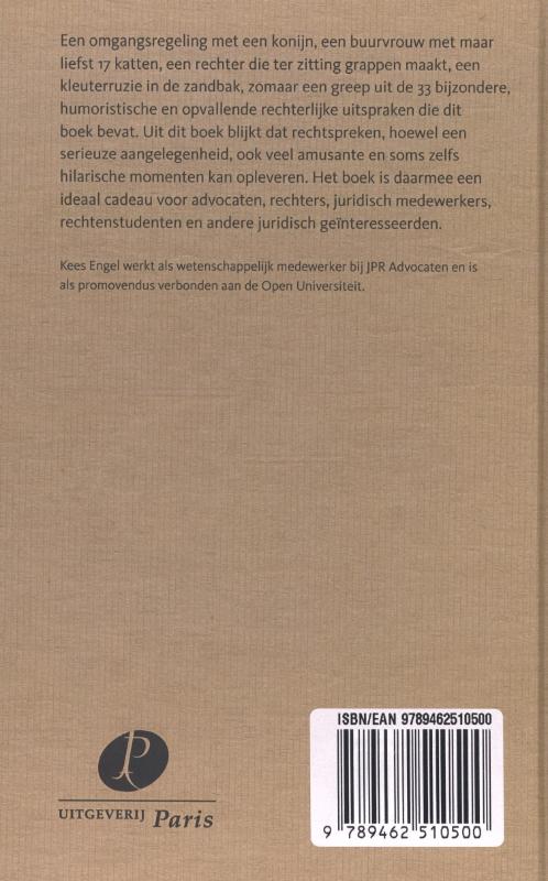 Achterkant van 33 bijzondere, humoristische en opvallende rechterlijke uitspraken