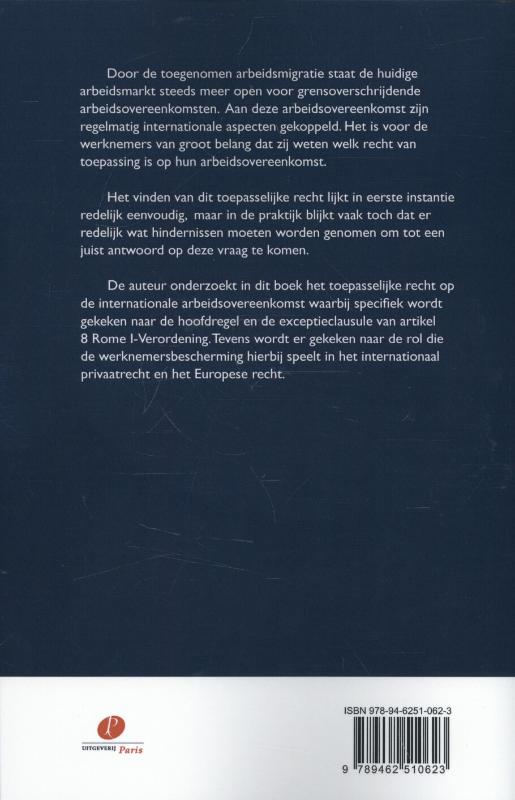 Achterkant van Werknemersbescherming in het internationaal privaatrecht en het Europese recht